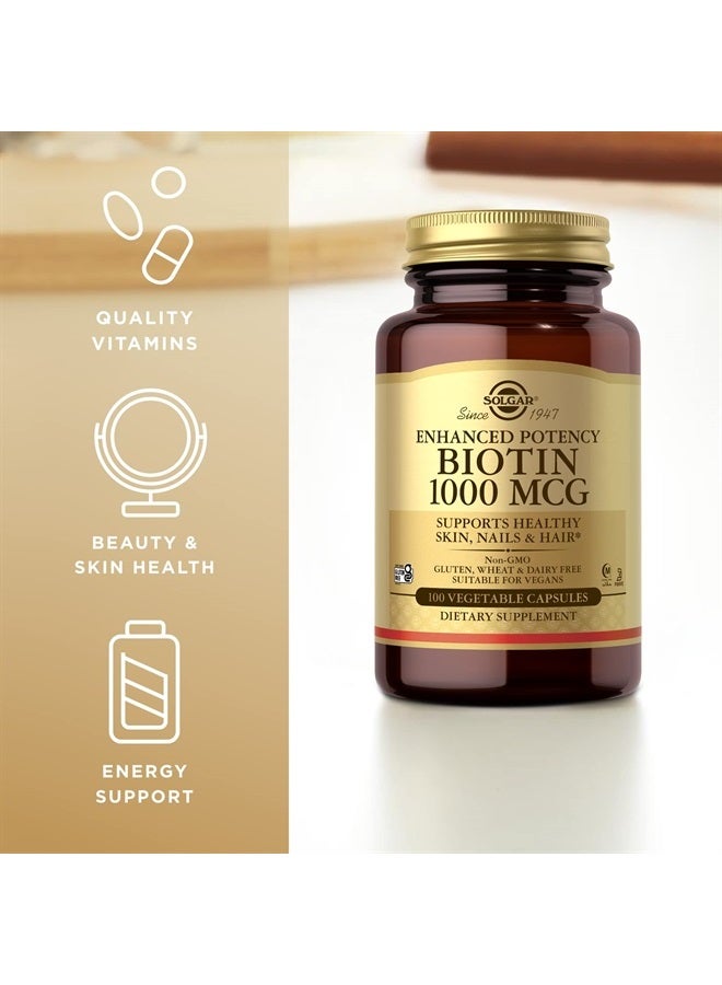 Solgar Biotin 1000 Mcg - 100 Vegetable Capsules- 100 Servings - Image 4