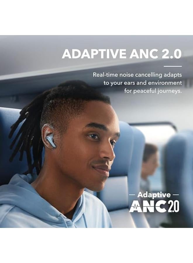 Soundcore - Liberty 4 NC Earbuds, 98.5 Percent Noise Reduction, Adaptive Cancelling To Ears And Environment, Hi-Res Sound, 50H Battery, Wireless Charging, Bluetooth 5.3 Light Blue Light Blue - Image 1
