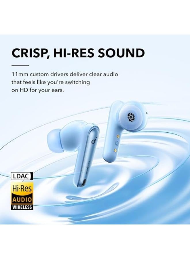Soundcore - Liberty 4 NC Earbuds, 98.5 Percent Noise Reduction, Adaptive Cancelling To Ears And Environment, Hi-Res Sound, 50H Battery, Wireless Charging, Bluetooth 5.3 Light Blue Light Blue - Image 1