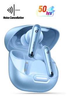 Liberty 4 NC Earbuds, 98.5 Percent Noise Reduction, Adaptive Cancelling To Ears And Environment, Hi-Res Sound, 50H Battery, Wireless Charging, Bluetooth 5.3 Light Blue Light Blue