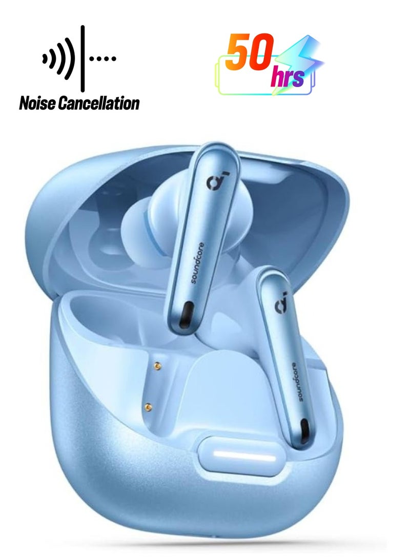 Soundcore - Liberty 4 NC Earbuds, 98.5 Percent Noise Reduction, Adaptive Cancelling To Ears And Environment, Hi-Res Sound, 50H Battery, Wireless Charging, Bluetooth 5.3 Light Blue Light Blue - Image 1