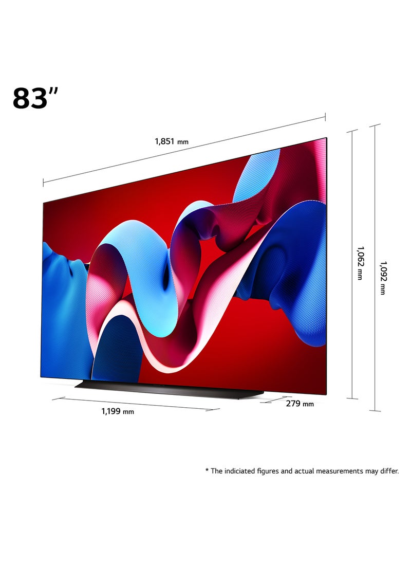 LG - 83 Inch OLED evo C4 4K OLED83C46LA Black - Image 1