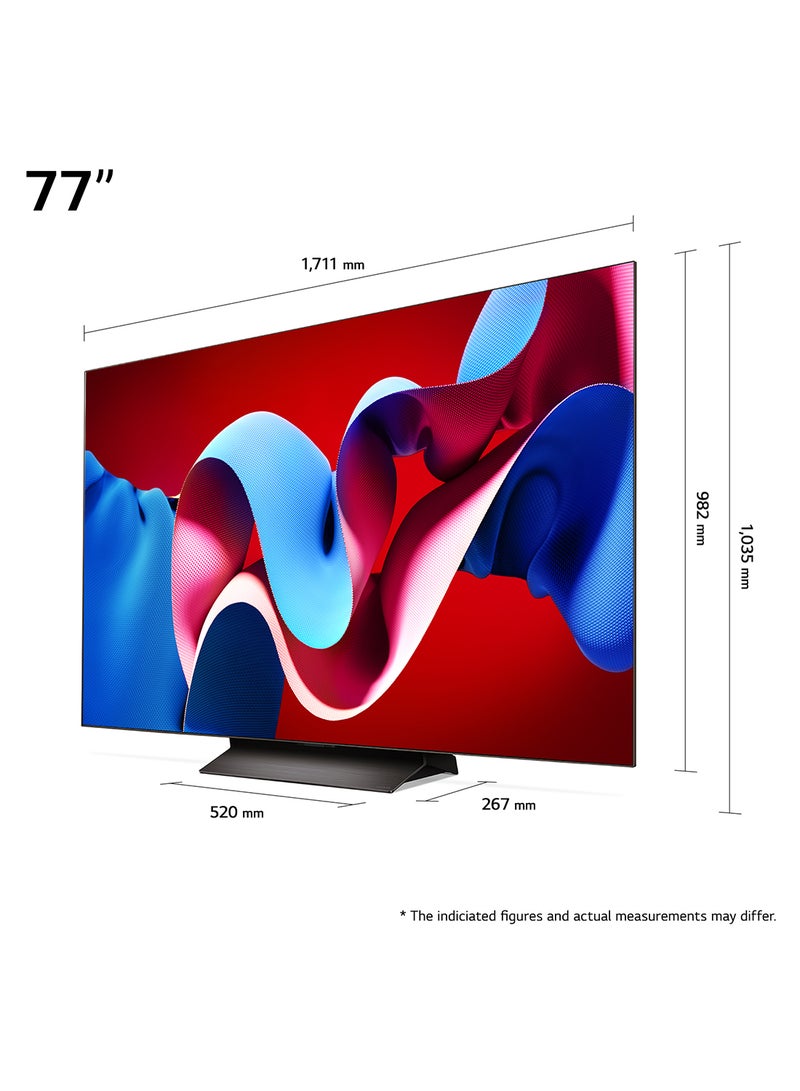 LG - 77-Inch OLED evo C4 4K Smart TV With AI ThinQ, Magic Remote, Dolby Vision, WebOS 24, 2024 Model OLED77C46LA Black - Image 1