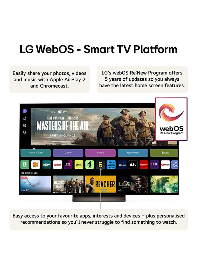 LG - 77-Inch OLED evo C4 4K Smart TV With AI ThinQ, Magic Remote, Dolby Vision, WebOS 24, 2024 Model OLED77C46LA Black - Image 1