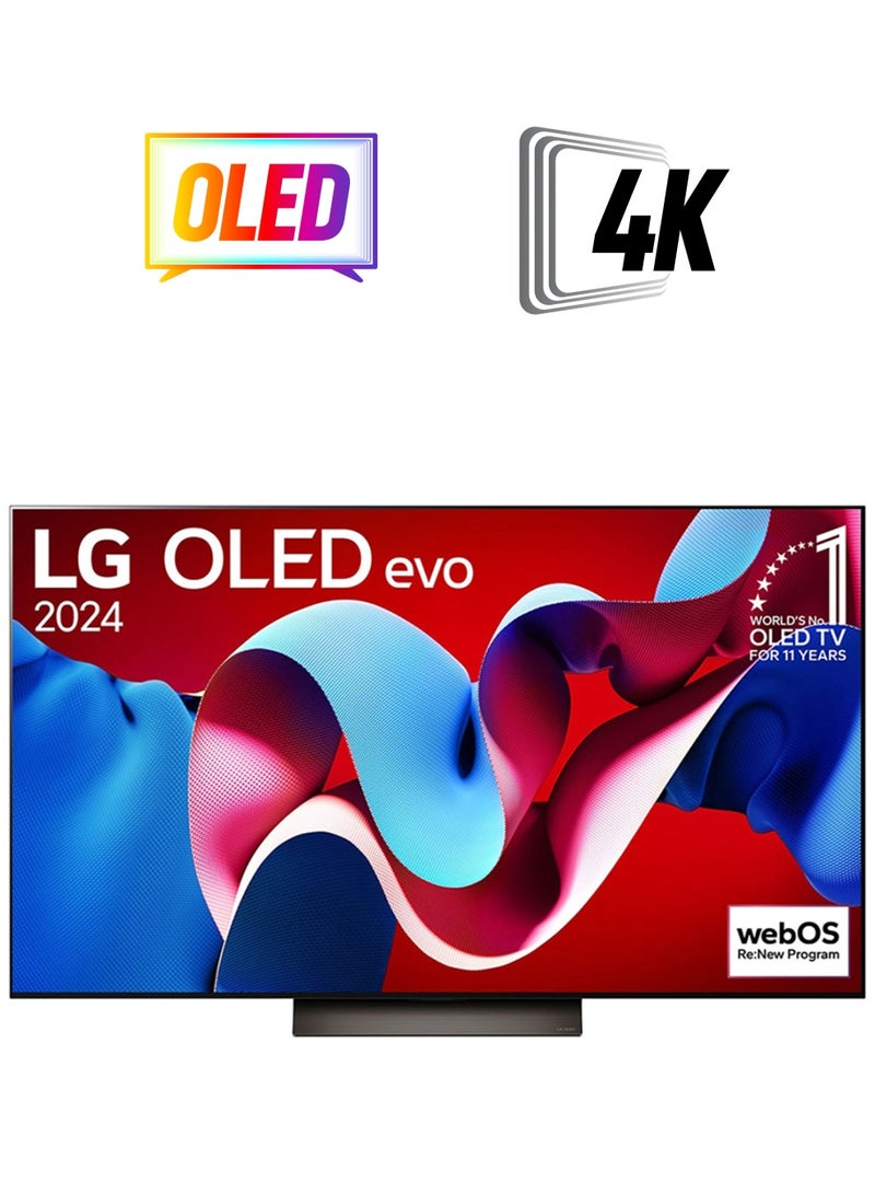 LG - 48-Inch OLED evo C4 4K Smart TV With AI ThinQ, Dolby Vision, Dolby Atmos, webOS, Alexa Built-In 2024 Model OLED48C46LA Black - Image 1