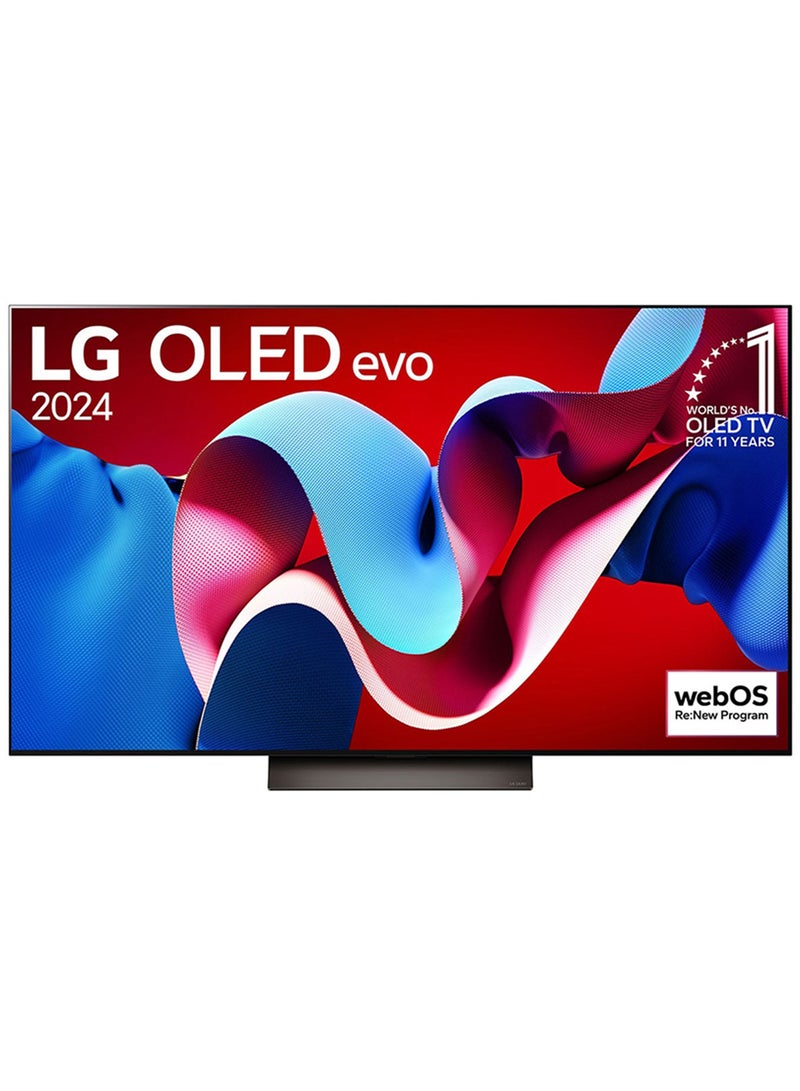 إل جي تلفزيون ذكي OLED evo C4 4K مقاس 48 بوصة مزود بتقنية AI ThinQ وDolby Vision وDolby Atmos وwebOS وAlexa المدمج في طراز 2024 - Image 1