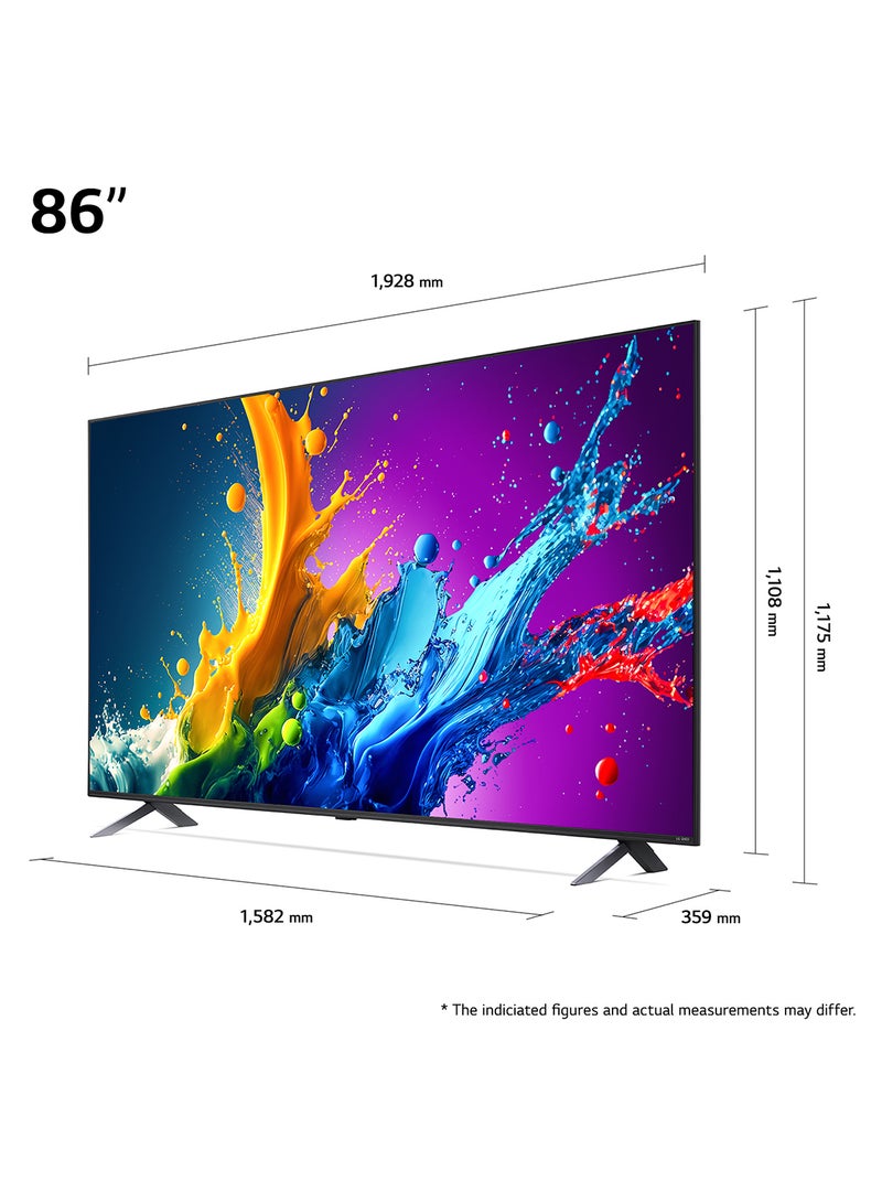 LG - 86 Inch QNED QNED80 4K 86QNED80T Black 86QNED80T Black - Image 1
