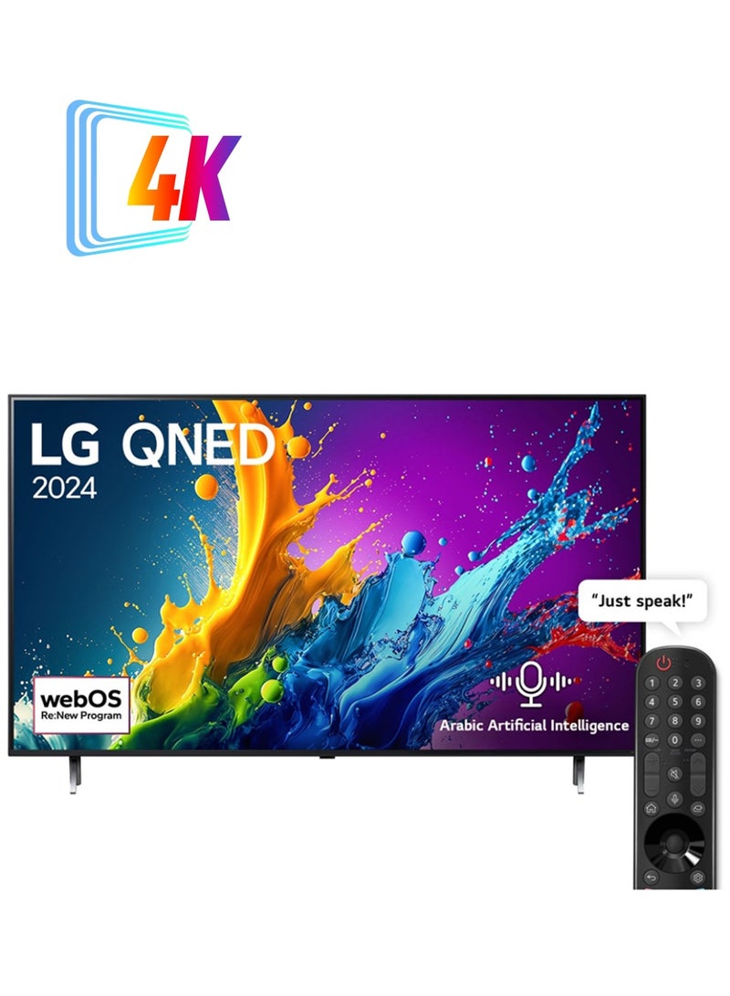 LG 86 Inch QNED QNED80 4K 86QNED80T Black 86QNED80T Black - Image 1