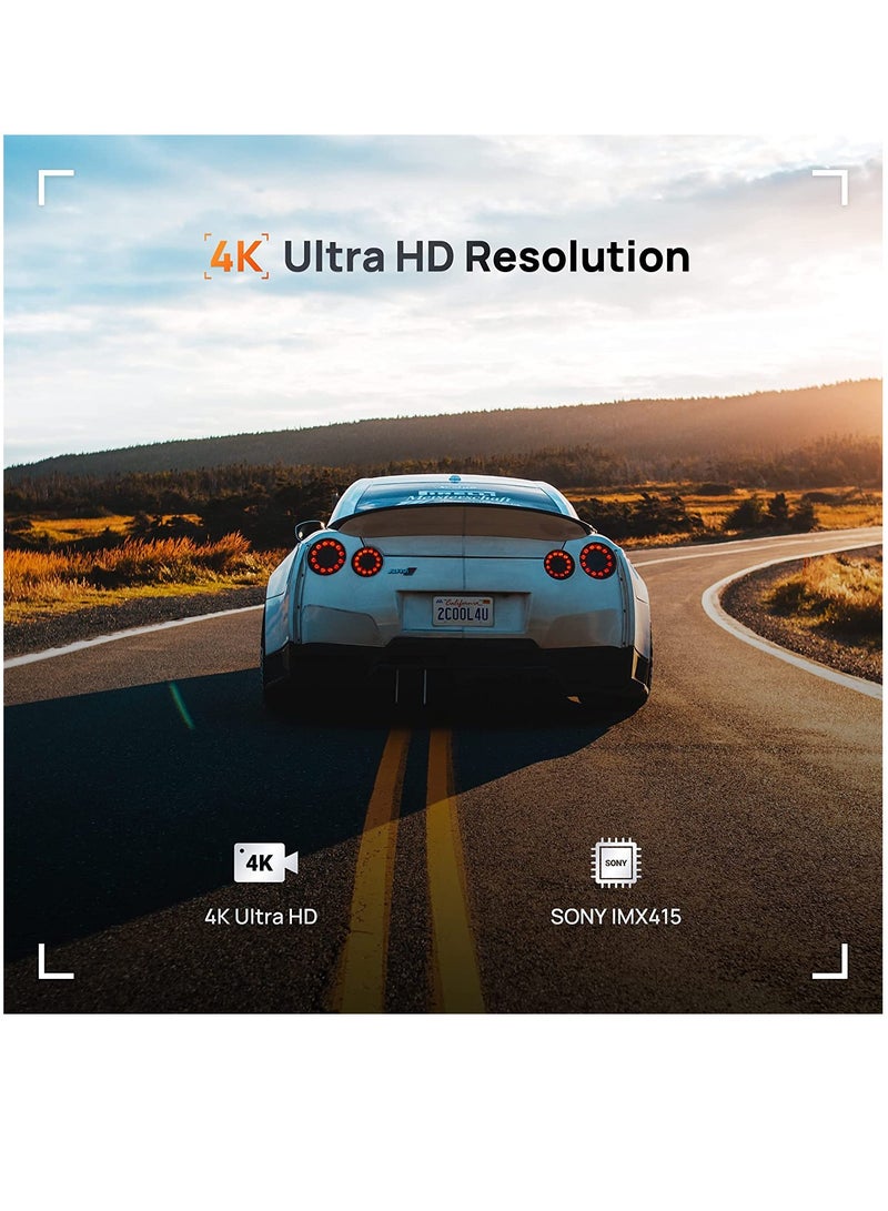 70mai - 4K Smart Dash Cam A800, Imx415 Native True 4K Resolution, Built-In Gps & Adas, Wifi, G-Sensor, 3" Ips Screen, Ios/Android App - Image 1