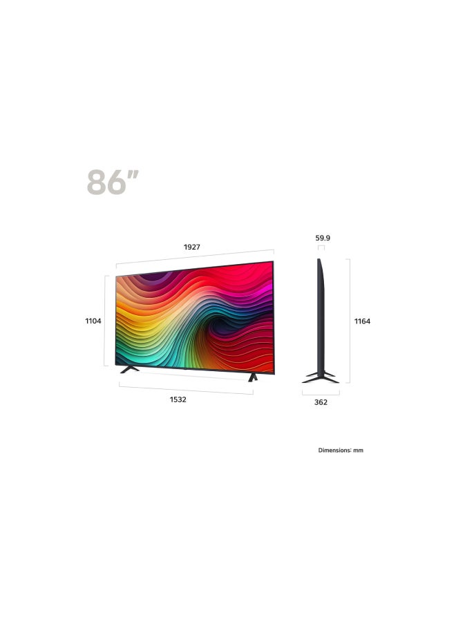 LG - 2024 NanoCell NANO81 86 86NANO81T Black - Image 1