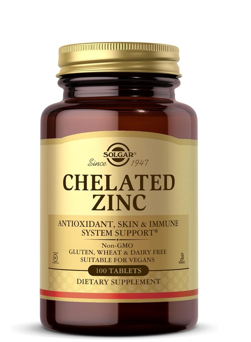 Solgar Chelated Zinc Tablets, 100 Count