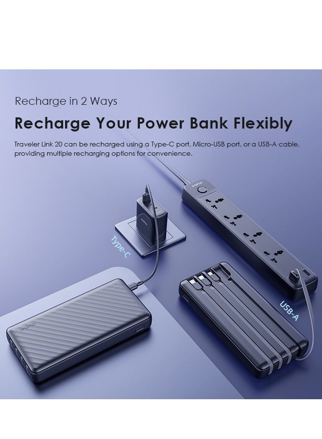 أورايمو 20000 mAh Oraimo OPB-P5201 Traveler Link 20 20000mAh Power Bank Black  - Image 3