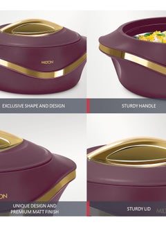 Milton 3-Piece Casserole Set (860ml, 1.27L, 1.96L) Double-Walled Hotpot with PU Insulation & Stainless Steel Inner, Keeps Food Hot/Cold for Hours, Perfect for Serving Roti - Pearl Reg Marron  - Image 4