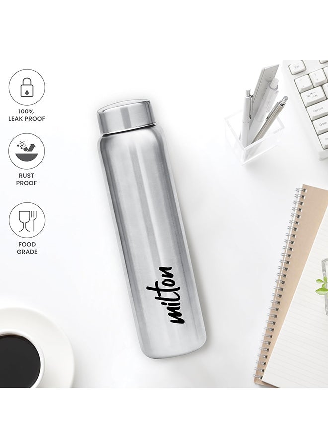 ميلتون زجاجة مياه أكوا 1000 ستانلس ستيل، 950 مل، فضي | مانعة للتسرب | زجاجة مكتب | زجاجة رياضية | الصفحة الرئيسية | مطبخ | المشي لمسافات طويلة | زجاجة الرحلات | زجاجة السفر - Image 2