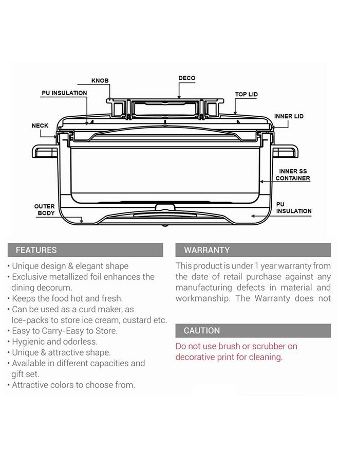 Milton - 3-Piece Casserole Set (450ml, 840ml, 1.30L) Double-Walled Hotpot with PU Insulation & Stainless Steel Inner, Keeps Food Hot/Cold, Perfect for Serving Chapati, Roti & Mandi - Curve Jr Maroon Set of 3 - Image 1