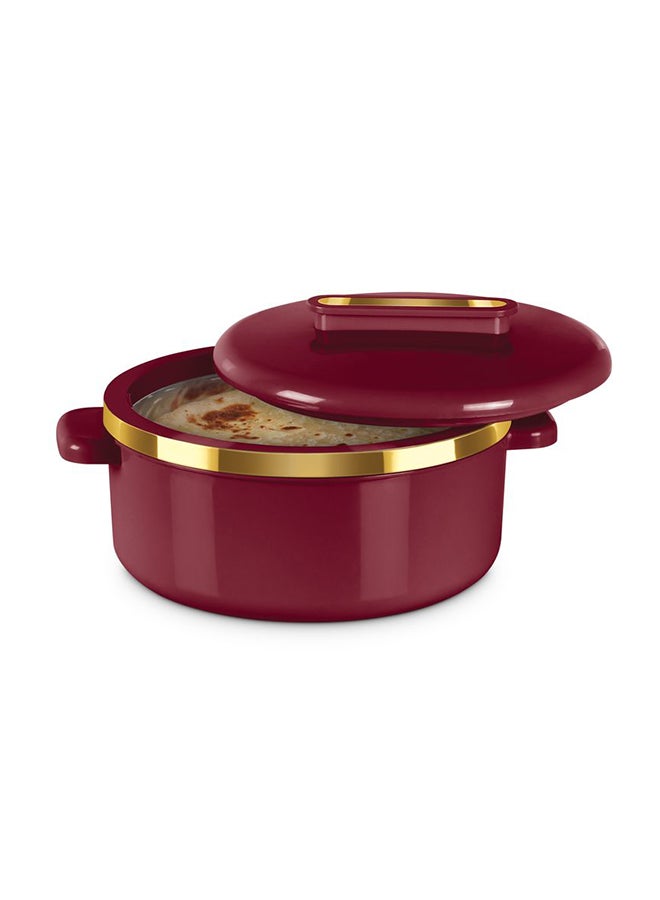 Milton - 3-Piece Casserole Set (450ml, 840ml, 1.30L) Double-Walled Hotpot with PU Insulation & Stainless Steel Inner, Keeps Food Hot/Cold, Perfect for Serving Chapati, Roti & Mandi - Curve Jr Maroon Set of 3 - Image 1