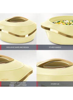 Milton 3-Piece Casserole Set (860ml, 1.27L, 1.96 L) Double-Walled Hotpot with PU Insulation & Stainless Steel Inner, Keeps Food Hot/Cold, Perfect for Serving Chapati, Roti & Mandi - Pearl Reg Ivory  - Image 4