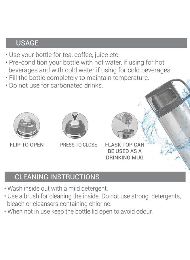 Milton - 1000ml Thermosteel Flask with Jacket, Keeps Drinks Hot and Cold for 24 Hours, 18/8 Stainless Steel, Double-Walled Vacuum Insulated Water Bottle with Inner Copper Coating - Glassy Purple - Image 1