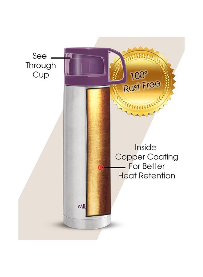 Milton - 1000ml Thermosteel Flask with Jacket, Keeps Drinks Hot and Cold for 24 Hours, 18/8 Stainless Steel, Double-Walled Vacuum Insulated Water Bottle with Inner Copper Coating - Glassy Purple - Image 1