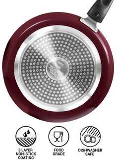 Milton Cookware Set of 6 - Fry Pan (24 cm/1.6 L), Kadhai with Glass Lid (24 cm/2.5 L), Tawa (25 cm), Nylon Ladle & Spatula, Induction & Flame Safe, Dishwasher Compatible - Kitchen Jewel Peach Set of 5  - Image 4