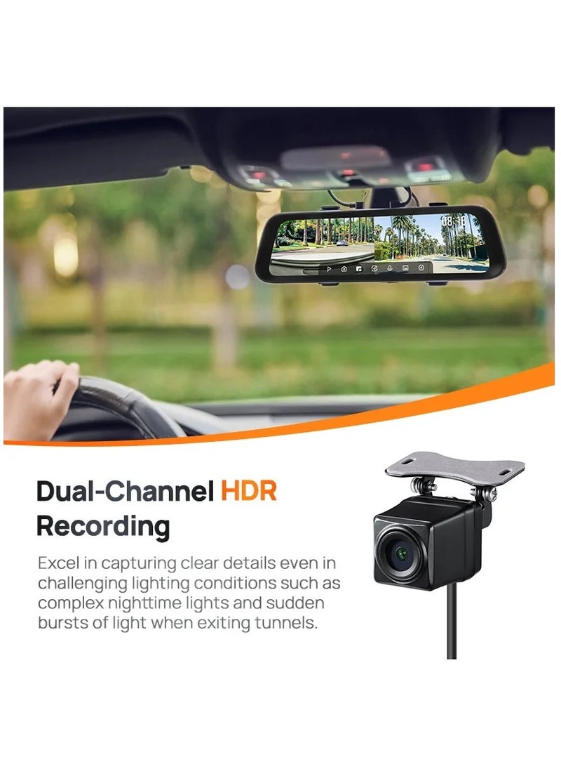 S500 Rearview Mirror DashCam,3K 1944P Front And FHD Rear,STARVIS 2 With Dual HDR, 9.35” IPS Touch Screen,G-Sensor,WiFi, Super Capacitor, Optional Parking Mode, Upto 128GB Supported - pnsku/N70072371V/45/_/1715612501/aed468a6-841b-46b8-8c78-49bd542349d9