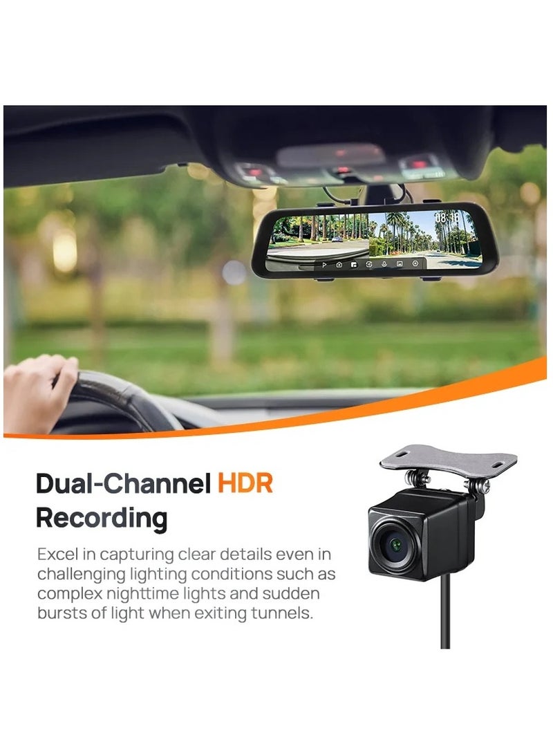 70mai - S500 Rearview Mirror DashCam,3K 1944P Front And FHD Rear,STARVIS 2 With Dual HDR, 9.35” IPS Touch Screen,G-Sensor,WiFi, Super Capacitor, Optional Parking Mode, Upto 128GB Supported - Image 1