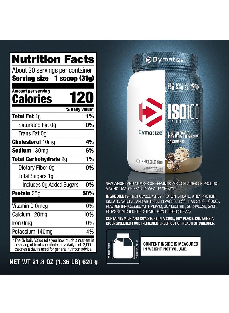 ديماتيز ISO100 مسحوق البروتين المتحلل بالكوكيز والكريمة، 1.36 رطل - Image 4