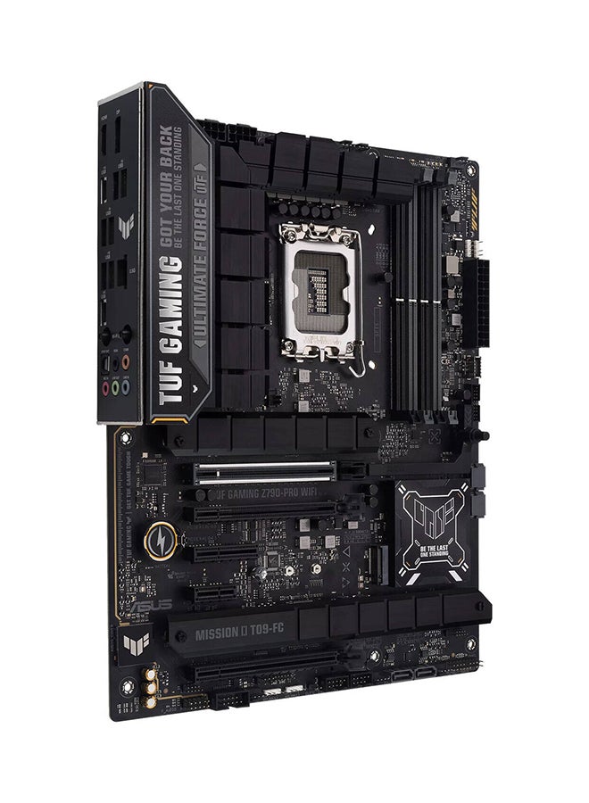 ASUS - TUF Gaming Z790-Pro Wi-Fi LGA1700 ATX Motherboard, Intel Z790 Chipset, 4x DDR5 Slots, 192GB Max Memory, 4x M.2 Slots, PCIe 5.0 x16 Slot, WiFi 6E with Asus WiFi Q-Antenna, Black | 90MB1FJ0-M0EAY0 - Image 1