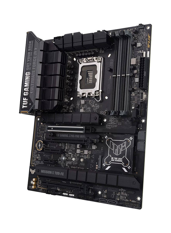 ASUS - TUF Gaming Z790-Pro Wi-Fi LGA1700 ATX Motherboard, Intel Z790 Chipset, 4x DDR5 Slots, 192GB Max Memory, 4x M.2 Slots, PCIe 5.0 x16 Slot, WiFi 6E with Asus WiFi Q-Antenna, Black | 90MB1FJ0-M0EAY0 - Image 1