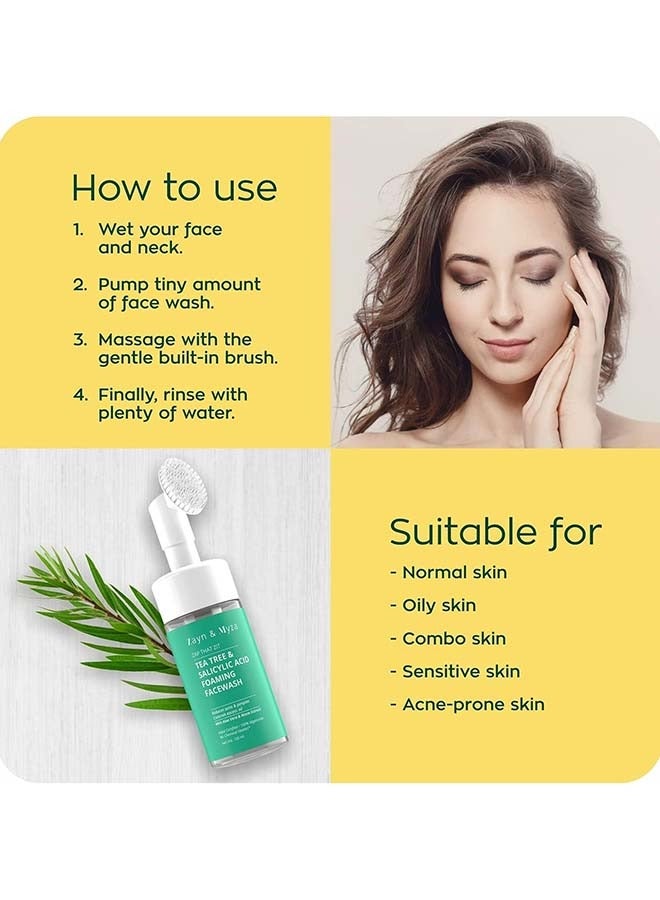 ZM Zayn & Myza - Pack Of 2 Tea Tree And Salicylic Acid Foaming Face wash, Aloe Vera And Neem Cleanser 200 ml - Image 1