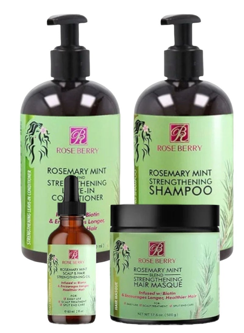 ROSE BERRY Rosemary Group Mint Scalp & Hair Strengthening - Oil - Masque - Conditioner - Shampoo