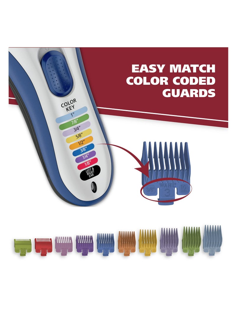 WAHL - Color Pro Cordless Rechargeable Hair Clipper & Trimmer – Easy Color-Coded Guide Combs - for Men, Women, & Children – Model 9649P - Image 1