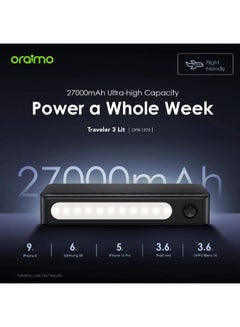 Oraimo 27000 mAh Oraimo OPB-1270 Digital Powerbank Black  - Image 4