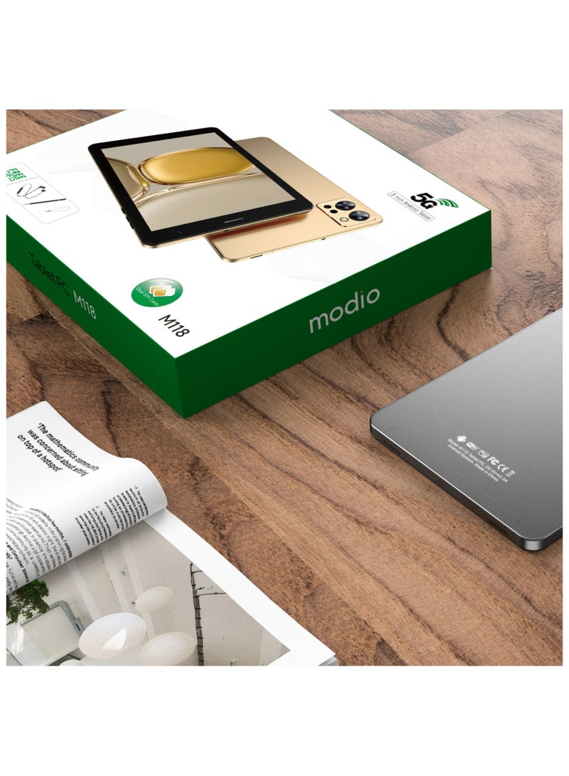 modio M118 8 Inch Android Tablet With Dual Simcards And Free Gifts Gold  - Image 3
