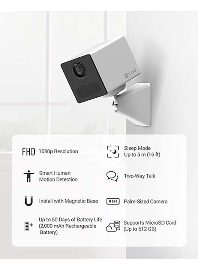 EZVIZ - CB2 Security Camera With Battery, 1080p WiFi Camera CCTV With PIR Motion, Smart Human Detection, Two Way Audio Talk, Easy Install With Magnetic Base, Supported Cloud & SD Card Storage - Image 1
