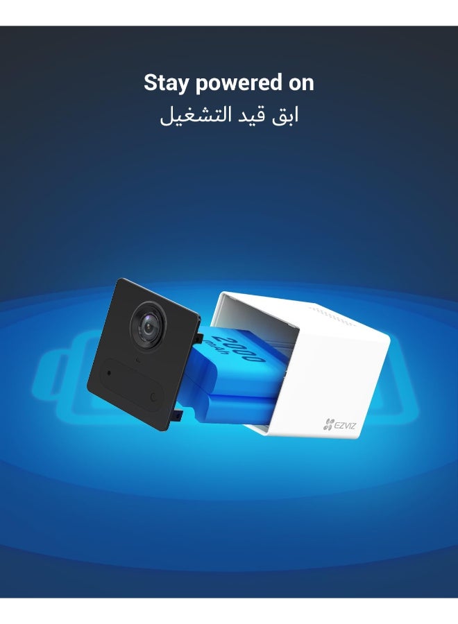 EZVIZ CB2 Indoor Wi-Fi Smart Battery Camera – 1080p HD, IR Night Vision 16ft, Two-Way Audio, Motion Detection Alerts, MicroSD & Cloud Storage, Magnetic Base, Google Assistant & Alexa Compatible, White | CS-CB2 - Image 3