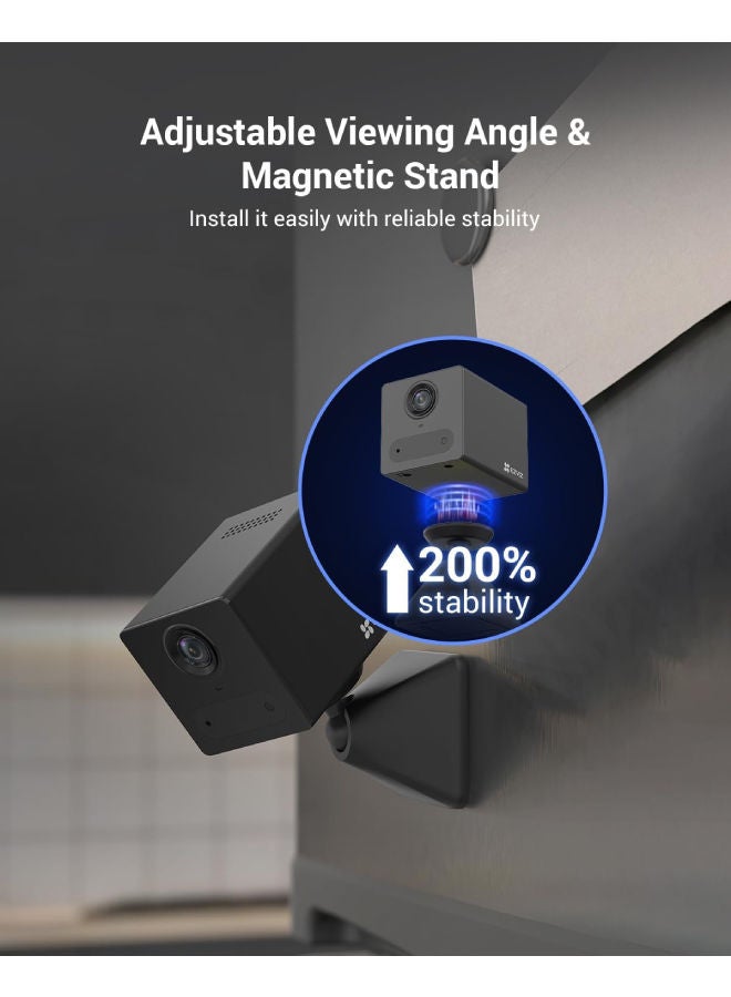 إيزفيز كاميرا أمان CB2 مع بطارية، كاميرا WiFi بدقة 1080p، كاميرا صغيرة مع كشف حركة الإنسان الذكي، محادثة ثنائية الاتجاه، تركيب بقاعدة مغناطيسية. - Image 4