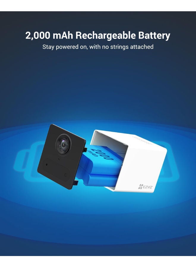 إيزفيز كاميرا أمان CB2 مع بطارية، كاميرا WiFi بدقة 1080p، كاميرا صغيرة مع كشف حركة الإنسان الذكي، محادثة ثنائية الاتجاه، تركيب بقاعدة مغناطيسية. - Image 3