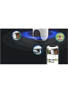 EZVIZ H8c 2K+ Outdoor Camera, 360° PTZ Wi-Fi Camera for Home Security, Outside Surveillance with AI-Powered Human Shape Detection, Human Motion Auto-Zoom Tracking, Color Night Vision, Two-Way Talk, Waterproof, Alexa, MicroSD card slot (Up to 512GB) | H8C 4MP  - Image 3