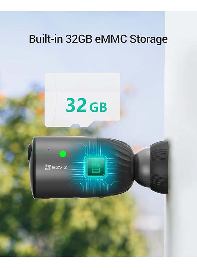 EZVIZ - eLife 2K+ Security Camera Free 32GB Built-in Storage, 4MP Rechargeable Battery Camera, Colour Night Vision, Human Detection, PIR Sensor, Siren, Two Way Talk, IP66,(BC1C) - Image 1