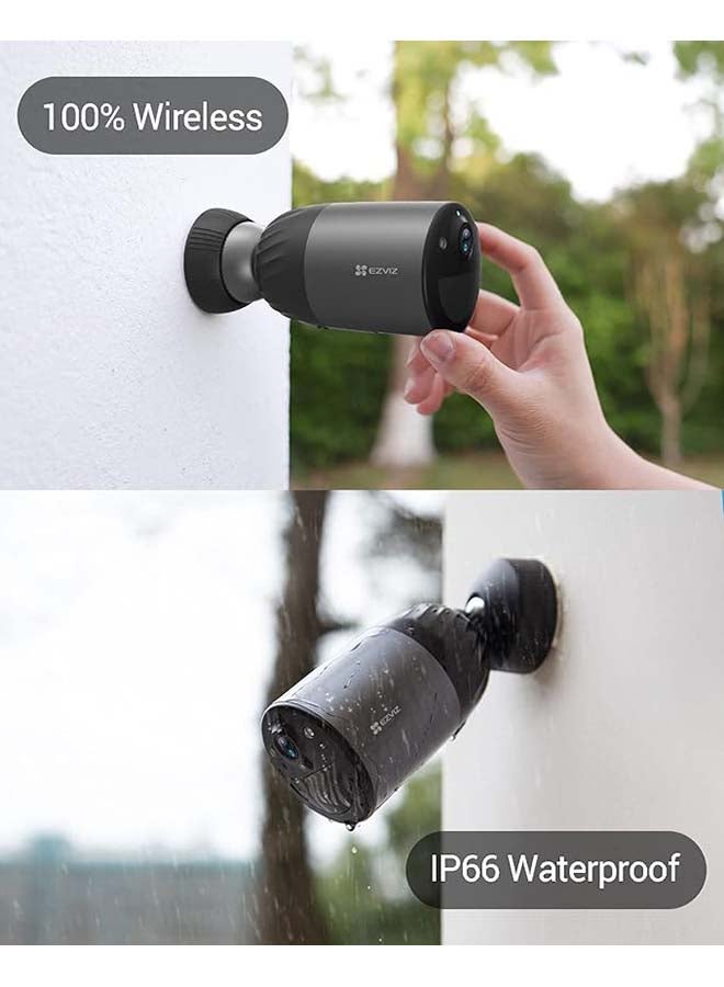 EZVIZ - eLife 2K+ Security Camera Free 32GB Built-in Storage, 4MP Rechargeable Battery Camera, Colour Night Vision, Human Detection, PIR Sensor, Siren, Two Way Talk, IP66,(BC1C) - Image 1