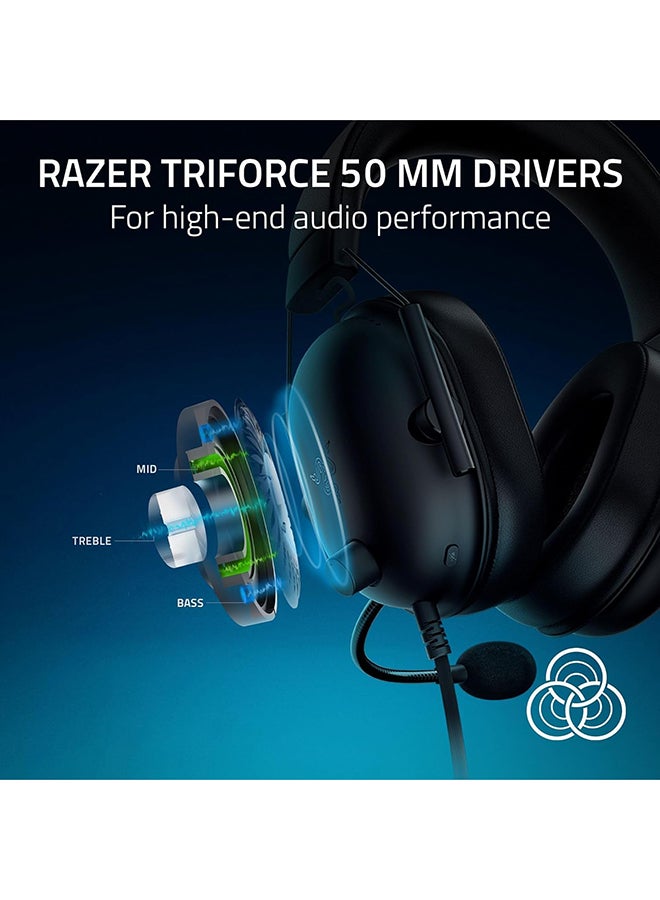RAZER BlackShark V2 X PlayStation licensed Gaming Headset: 50mm Drivers, Cardioid Mic, Lightweight, Noise Isolating Earcups, for PS5, Xbox Series X, PC, Switch via 3.5 mm Audio Jack - Black - Image 2