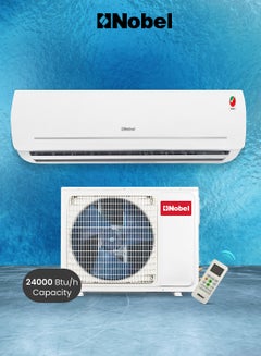 Nobel 24000 BTU Btu/h Capacity Split Air Conditioner, Cooling Only, T3 Climatic Condition, R410A Refrigerant, Auto Clean, Auto Restart, Turbo Operation, Rotary, Gold Fin, Remote Control NSAC24T3 White  - Image 1