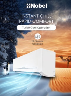 Nobel 24000 BTU Btu/h Capacity Split Air Conditioner, Cooling Only, T3 Climatic Condition, R410A Refrigerant, Auto Clean, Auto Restart, Turbo Operation, Rotary, Gold Fin, Remote Control NSAC24T3 White  - Image 3