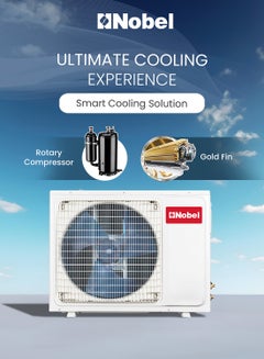 Nobel 24000 BTU Btu/h Capacity Split Air Conditioner, Cooling Only, T3 Climatic Condition, R410A Refrigerant, Auto Clean, Auto Restart, Turbo Operation, Rotary, Gold Fin, Remote Control NSAC24T3 White  - Image 4