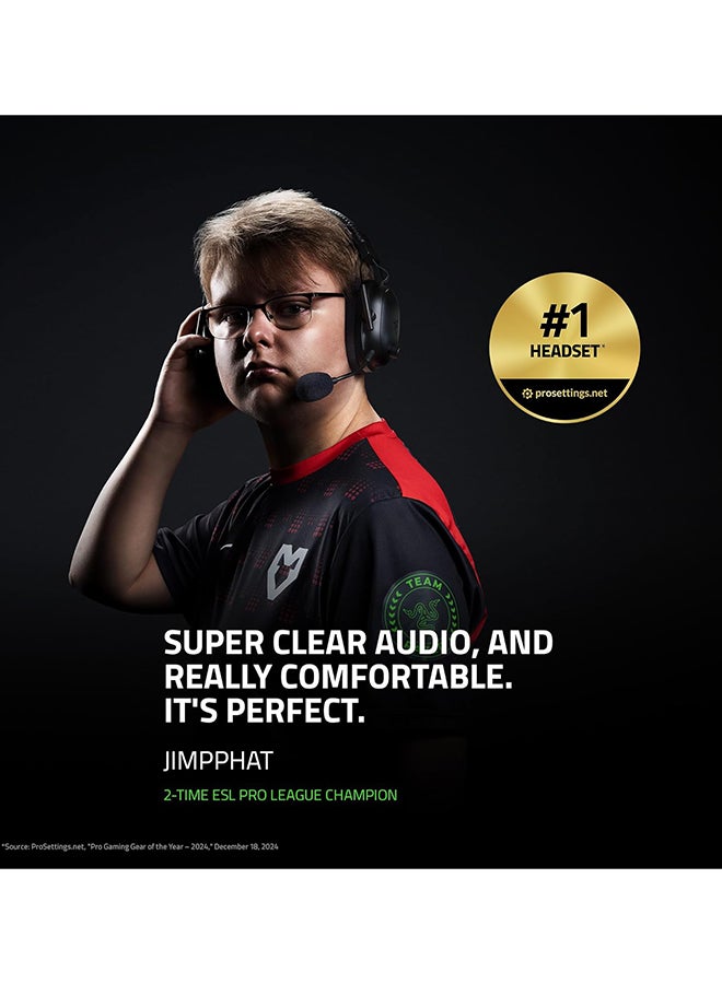 RAZER BlackShark V2 Pro Wireless Gaming Headset: Wideband Mic - Pro-Tuned FPS Profiles - 50mm Drivers - Comfortable Noise Isolating Earcups - 70 Hr Battery - Bluetooth - for PC, PS5, Switch - White - Image 2