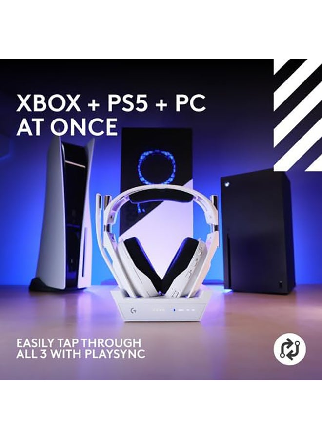 Logitech - Logitech G Astro A50 X LIGHTSPEED Wireless Gaming Headset + Base Station, PRO-G GRAPHENE, PLAYSYNC across Xbox Series X|S + PS5 + PC/mac, Bluetooth, HDMI 2.1 Passthru - White - Image 1