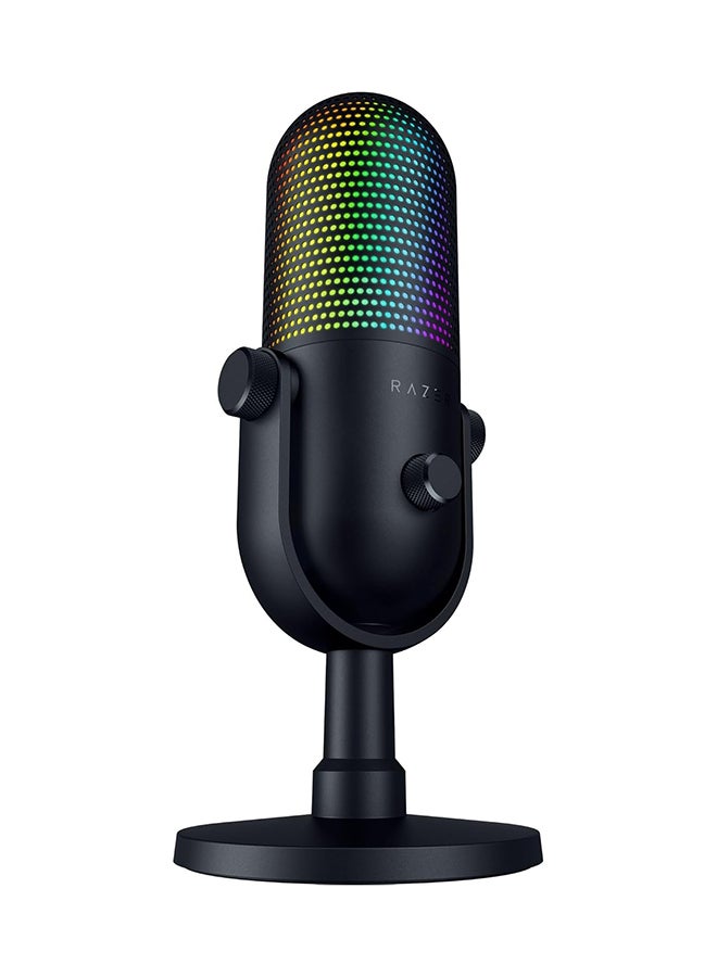 RAZER Seiren V3 Chroma RGB USB Microphone: Stream & Game Reactive Lighting - Tap-to-Mute Sensor - Condenser Mic - Digital Gain Limiter & Shock Absorber - PC, Discord, OBS Studio, XSplit Black - Image 2