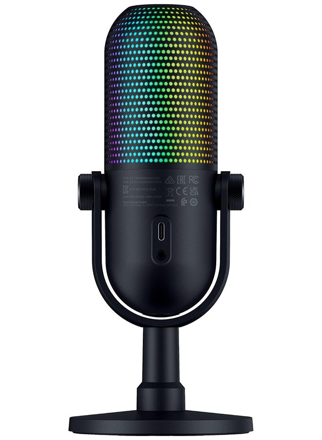 RAZER Seiren V3 Chroma RGB USB Microphone: Stream & Game Reactive Lighting - Tap-to-Mute Sensor - Condenser Mic - Digital Gain Limiter & Shock Absorber - PC, Discord, OBS Studio, XSplit Black - Image 3
