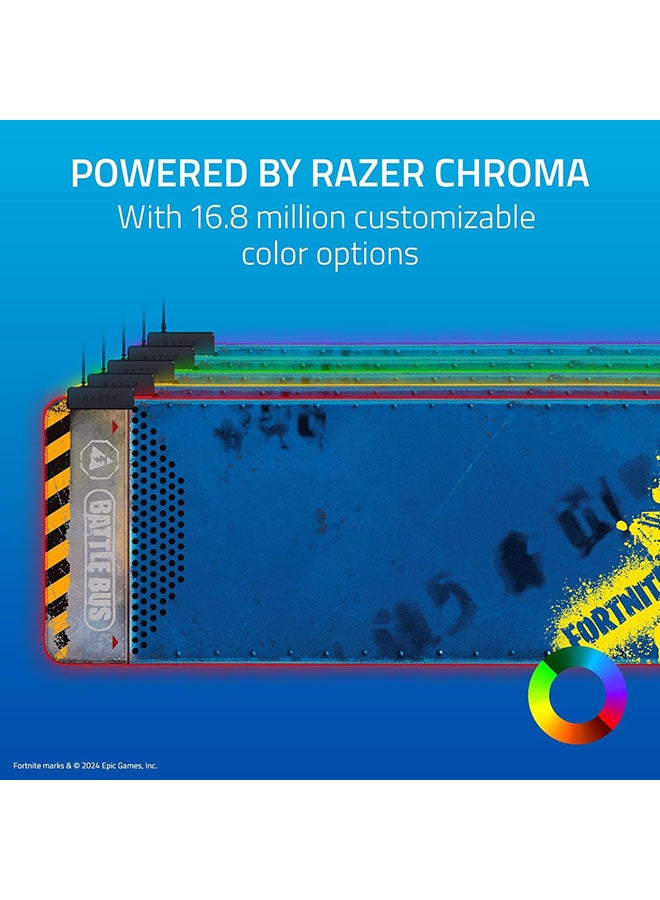 لوحة ماوس الألعاب Razer Goliathus Extended Chroma: إضاءة Chroma RGB قابلة للتخصيص - مادة ناعمة من القماش - تحكم وسرعة متوازنان - قاعدة مطاطية غير قابلة للانزلاق - إصدار Fortnite